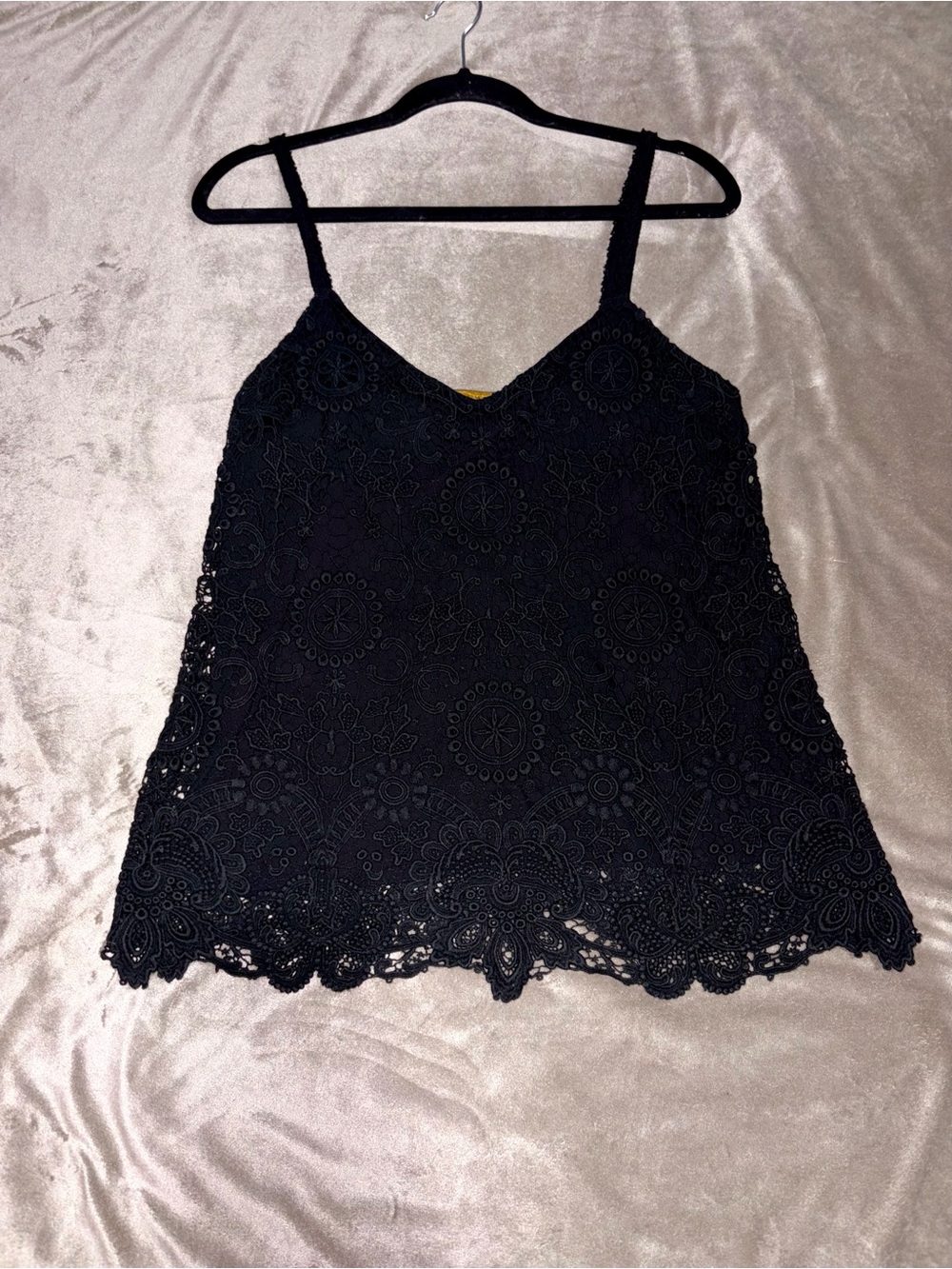 Polo by Ralph Lauren Black Lace Crochet Tank Top